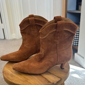 Sam Edelman Tan Suede Heeled Boots New!! SZ 5